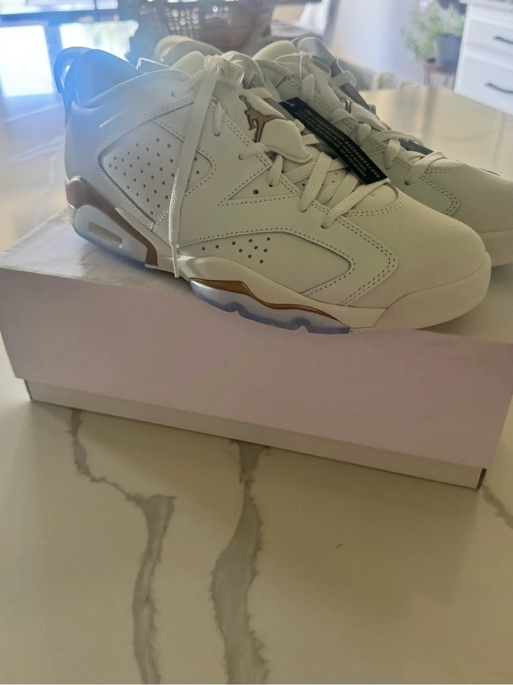 Jordan Men’s White Athletic Sneakers with Metallic Jumpman